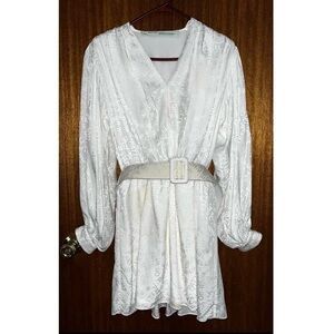 Off-White White belted logo mini dress - so cute/ girl boss